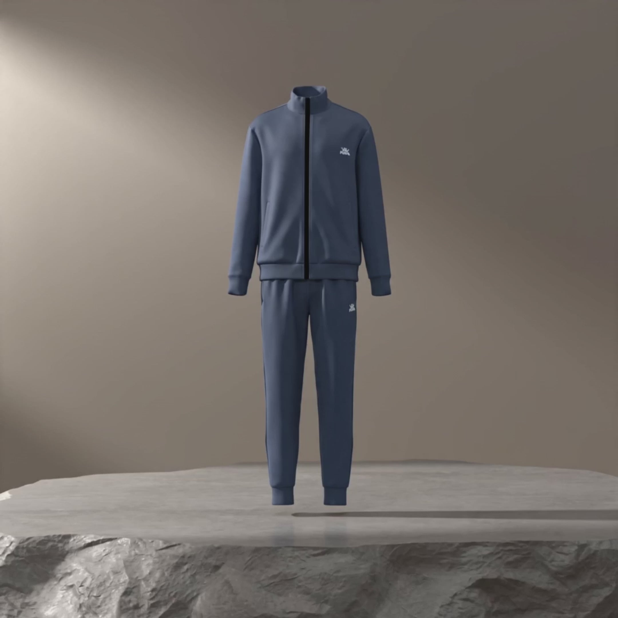 All-Over Print Men's 2 Piece Coat & Pants Suit Fleece Top with Mesh Liner